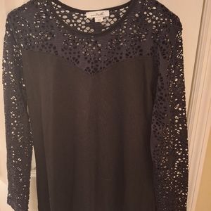 Lace detail tunic top